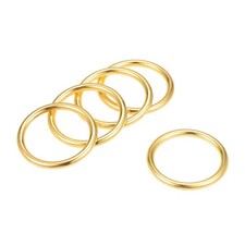 5Pcs O Ring Buckle 1" 25mm O-Rings Gold Tone for Hardware Bags Craft DIY