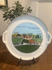 Villeroy & Boch Design Naif 12.25" Wedding Scene Cake Serving Plate with Handles