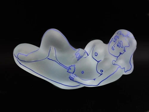 Richard Jolley  (American 20th C) Art Glass "Female Nude" Figure Signed