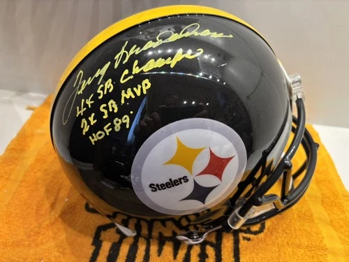 Terry Bradshaw Steelers Autographed Inscribed Proline Authentic Helmet Beckett