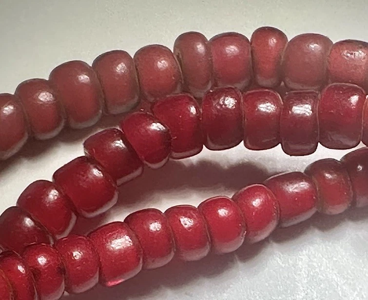 Dayak реликвия французский муранский венецианский красный белый сердце торговли бисер прядь 3,5 мм - Изображение 4 из 4