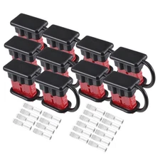 10 Sets 50A Auto Battery Quick Connector 6-8 Gauge Wire Harness Plug Kit Red