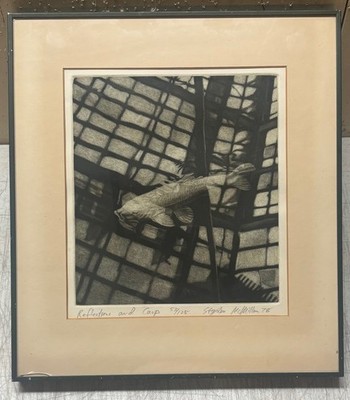 Original '78 STEPHEN McMILLAN 'Reflections and Carp' FISH San Francisco AQUATINT