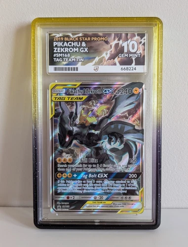 Pokemon TCG Ace 10 2019 Black Star Promo Pikachu & Zekrom GX SM168 TAG TEAM