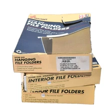 Lot of 75 Skilcraft NSN3649496 No Tab Hanging File Folders Green Letter Size