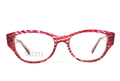Lafont Issy & La Eyeglasses Frames FIZZ 731 Red Clear Striped Full Rim 49-16-140