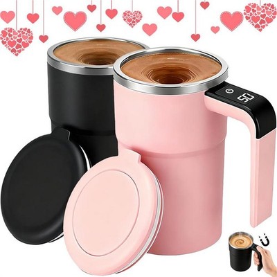 2-Pack Magnetic Self-Stirring Coffee Mug Temperature Display for Girlfriend Gift
