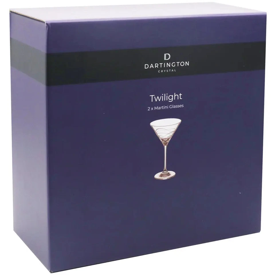 Dartington Crystal Martini Glasses Twilight Collection 210ml Set of 2 Boxed - Image 2 of 4