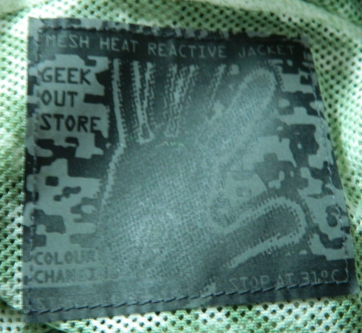 Geek Out Store Hoodie Medium Green Mesh Heat Reactive Color