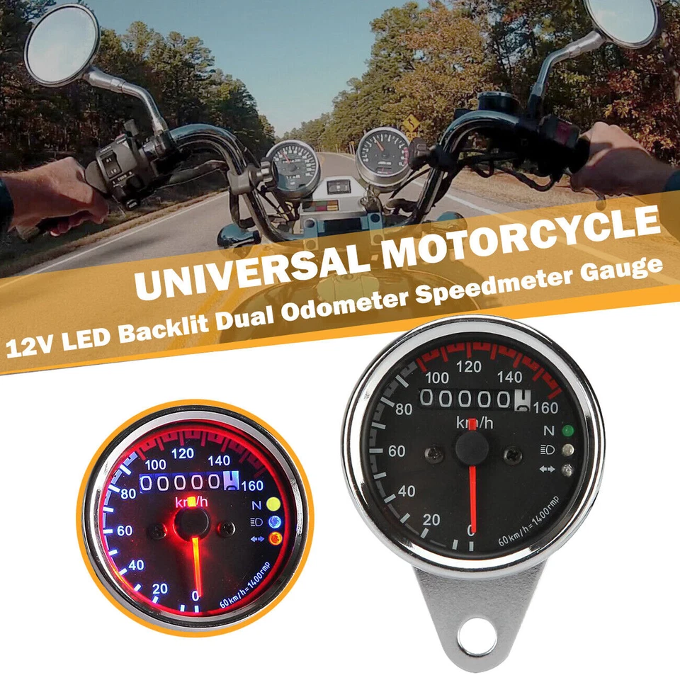 Motorcycle Backlit Dual LED Speedometer For Kawasaki Vulcan VN 800 900 1500 1600 Foto 4 de 4