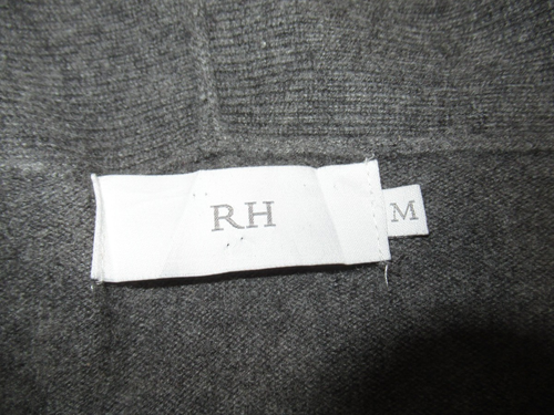 RH 100% Cashmere Grigio Lungo Spolverino Maglia Maglione Accappatoio Senza Cravatta Tg M - Foto 3 di 7