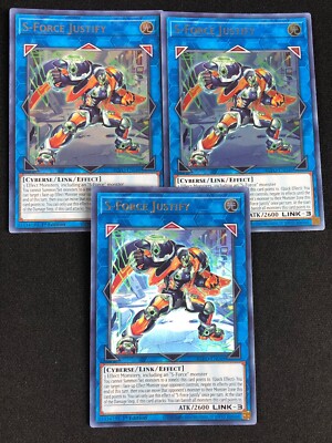 YUGIOH S-FORCE JUSTIFY BLVO-EN048 1ST ULTRA X3 NM