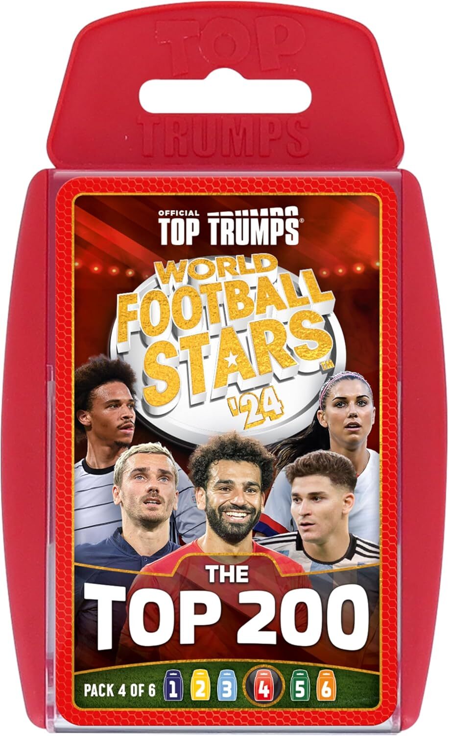 Top Trumps World Football Stars Набор из 200 лучших карточных игр 4, Играйте с Салахом, Махре
