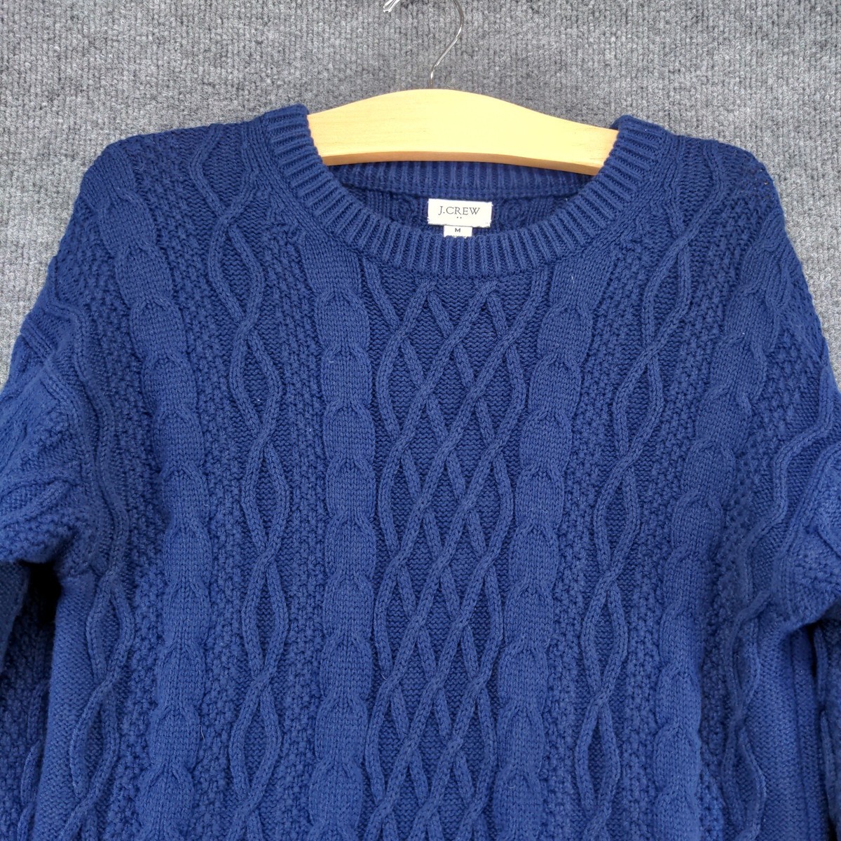 Tシャツ・カットソー SUARE Women's Cotton Dying Cable Round Half Knit Cloud Blue J. Crew Women's Pullover Chunky Cable Knit Sweater Blue
