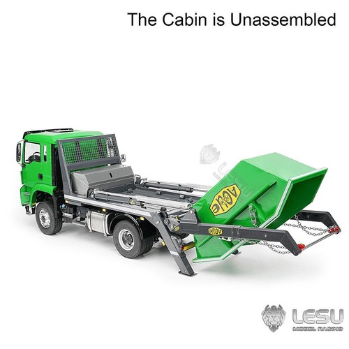 LESU 4X4 1/14 RC Hydraulic Swing Arm Garbage Truck Skip Loader TGS Car Paintied - Picture 7 of 12