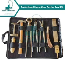 Heavy Duty Professional Horse Care Farrier Tool Kit Hoof Clincher Nipper RASP