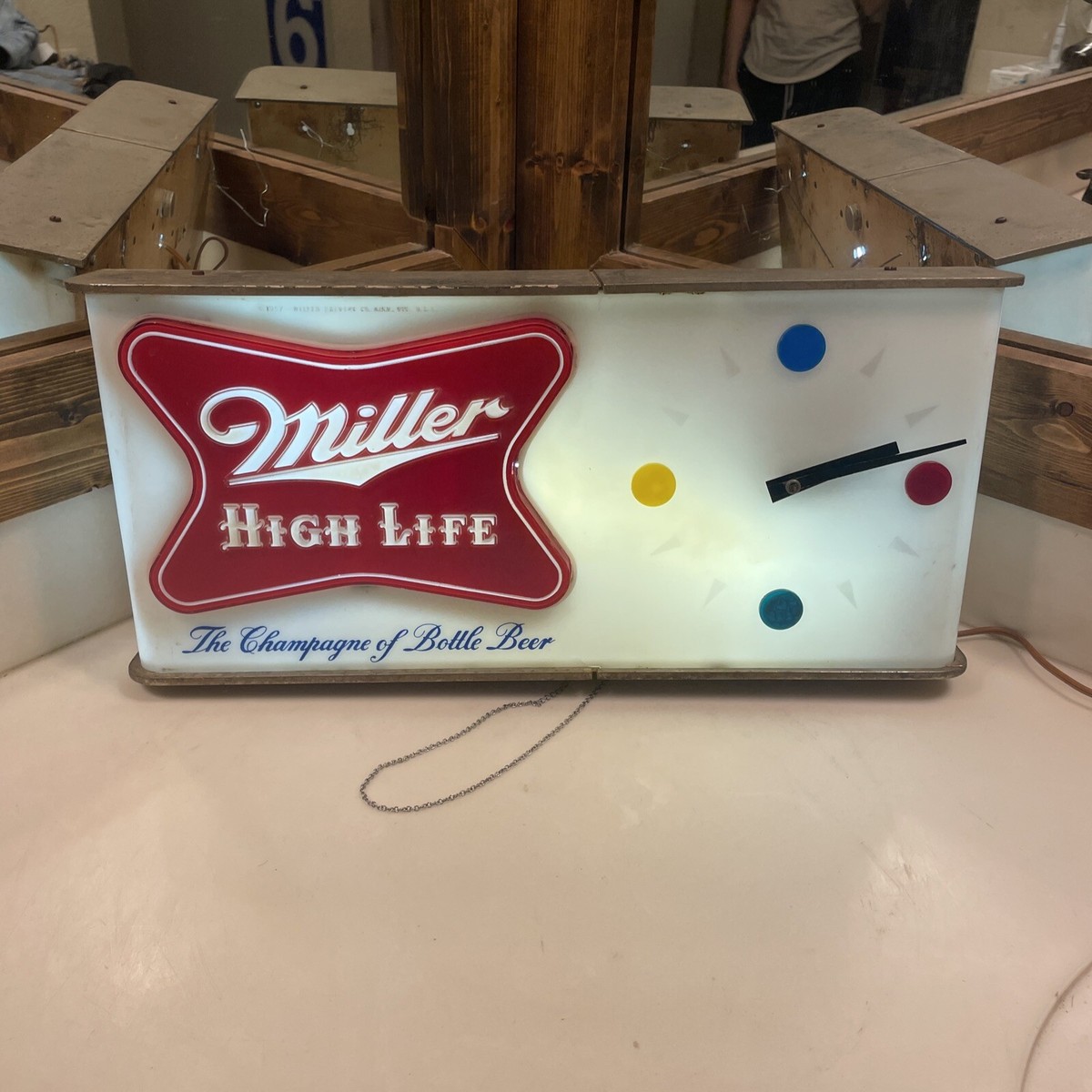 1957 Miller High Life Lighted Bar Advertising Clock Sign | eBay