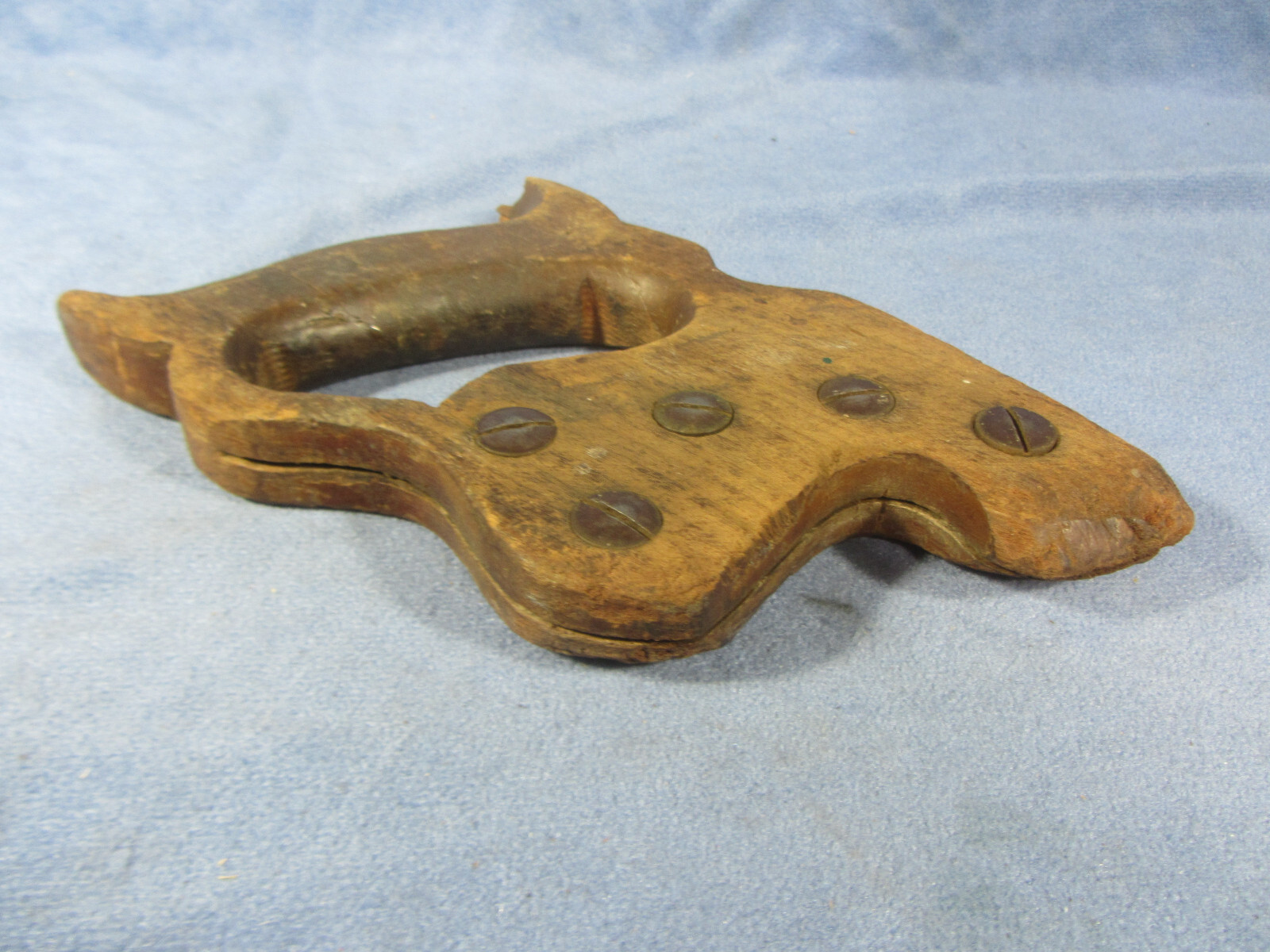 Vintage Disston Hand Saw Handle with Metal Hardware