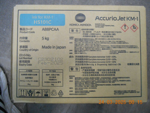 x1 New & Original Konica Minolta HS-101C (A88PCAA) Cyan Ink (Accurio Jet KM-1)