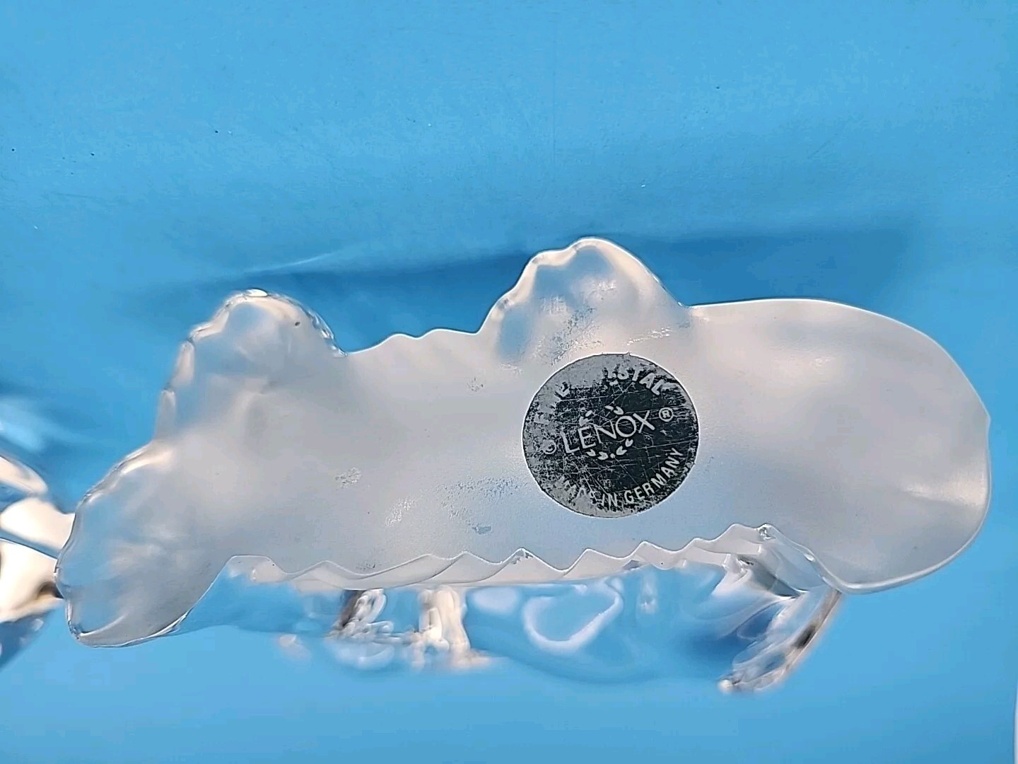 2 Lenox Elephants- Animal Collection- Fine Crystal Made In Germany Trunks Up 