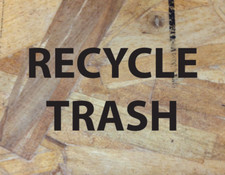 RECYCLE and TRASH Trashcan Stickers Label Recycle Bin Can Die Cut Decals 2 for 1