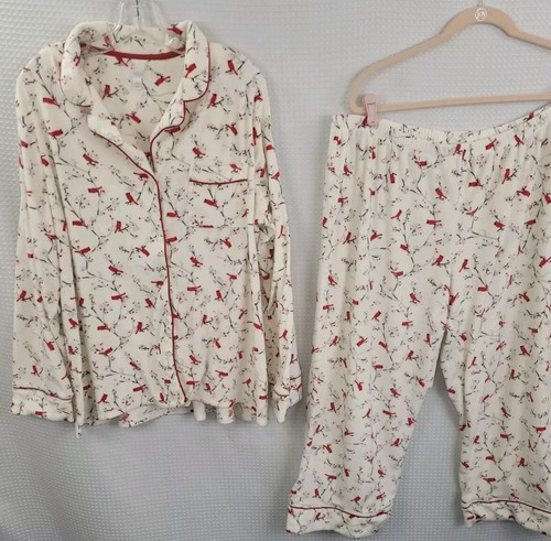 Secret Treasures Super Soft Red Cardinal Plush Pajamas Size 2X (18W-20W) - Picture 2 of 14
