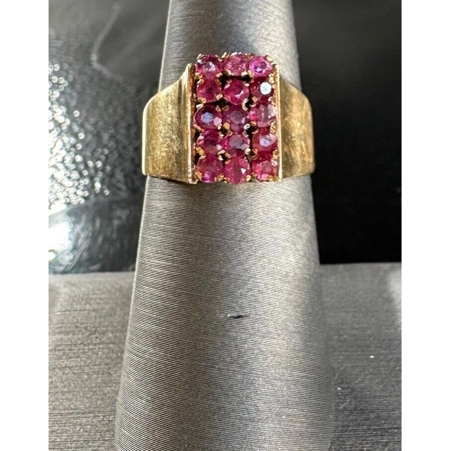 18K YELLOW GOLD  AND RUBY RING SIZE 6.75 SKY - Image 2 of 4