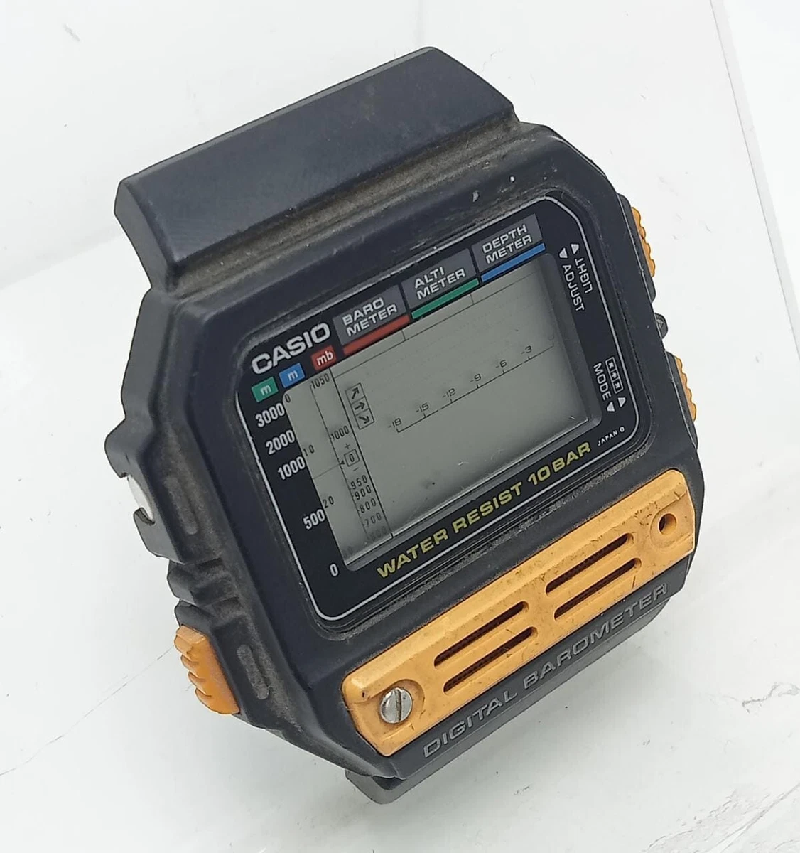 Casio Quartz BM-100WJ Digital Barometer Vintage Men’s Watch For Parts SAL74ALI2
