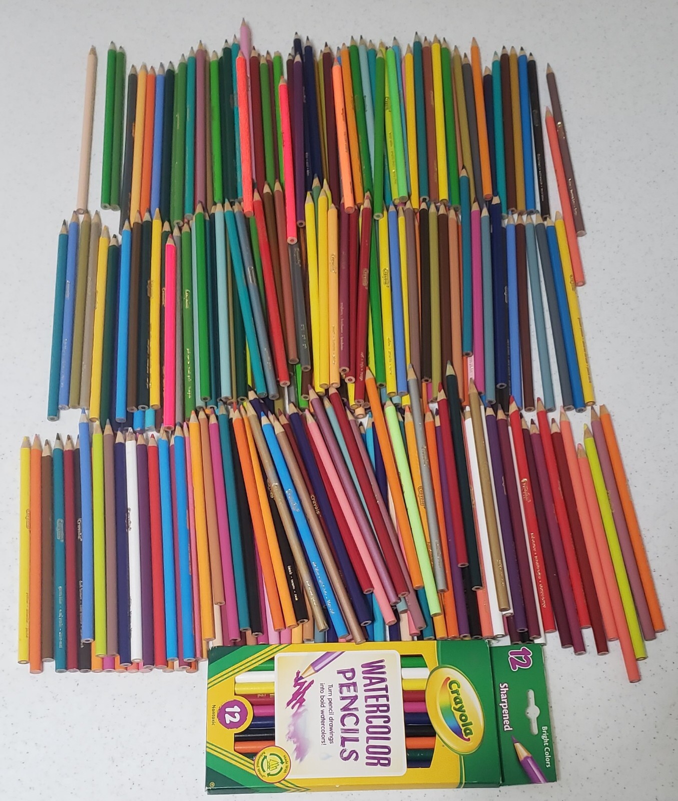 Huge Lot Crayola Colored Pencils Neons, Watercolors, Some Vintage