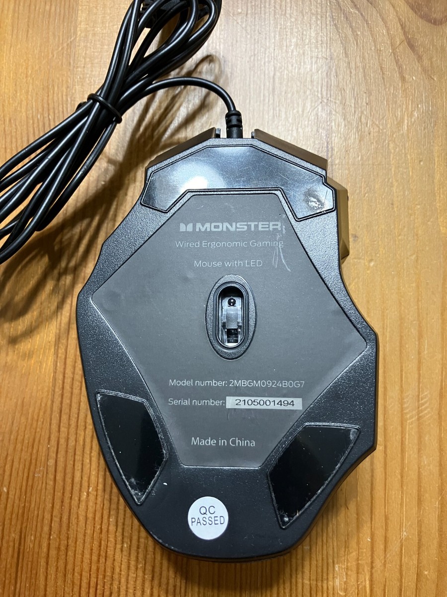 MONSTER 2MNGM1159B0BL WIRED GAMING MOUSE ERGONOMIC RGB LED
