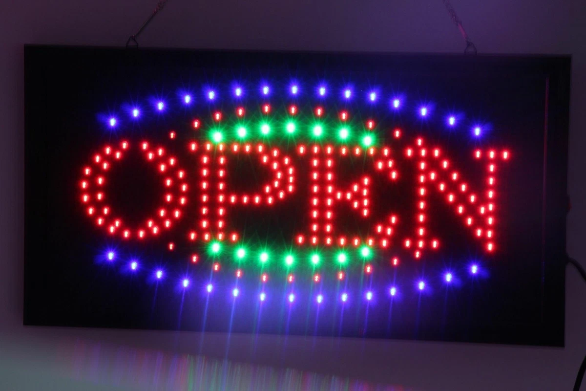 Neon light sale open