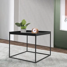 24" Square Table Metal Frame Table Portable Office Side End Table Camping Table
