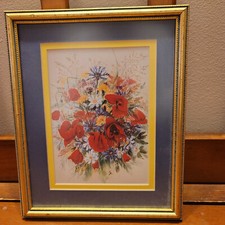 Framed small floral art print flowers