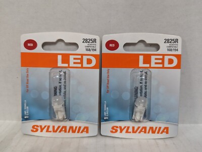 Sylvania LED 2825R RED Pair Set LED Lamps Bulbs 168/194 NEW
