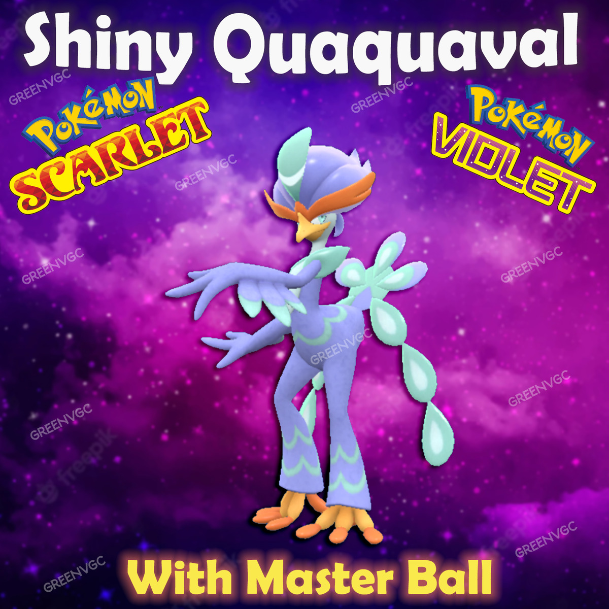 6 IV Shiny Quaquaval With Master Ball Pokemon Scarlet Violet