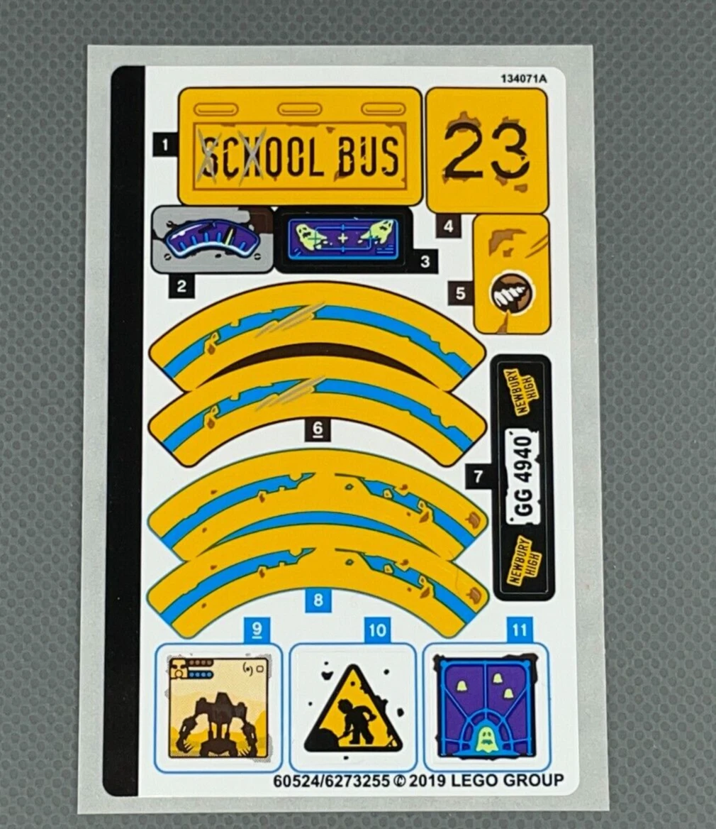 Sticker Sheet LEGO Set 70423 Hidden Side Paranormal Intercept Bus
