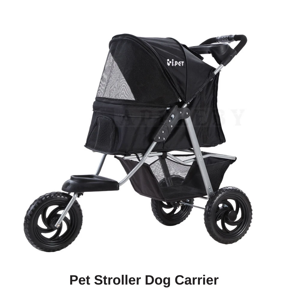 Deluxe Pet Jogger Travel Pram Folding Stroller Rough Terrain Suspension Dog Cat - image 2 of 4