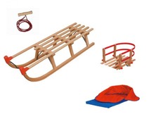 Set Hörnerrodel Tatry2/110 + Leine + Sitzlehne +Sitzsack Holzschlitten Schlitten