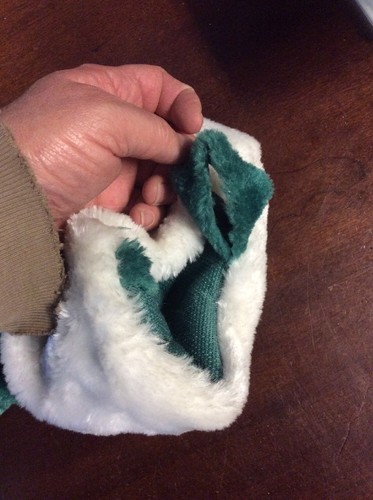 Green & White Christmas Stocking 14" Tall X 8" Wide Preowned AllHollidays - Picture 4 of 9