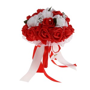 Détails Sur Main De Bouquet De Mariée Mariage Romantique Rose Tenant Des Fleurs