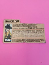 Helicopter Pilot Wild Bill Filecard File Card G.I. GI Joe Vintage 1983 Hasbro