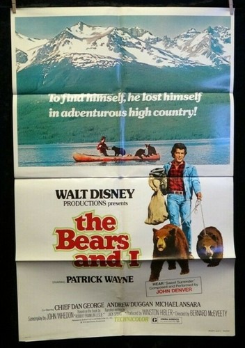 The Bears and I 🎬 Patrick Wayne Disney Original One-sheet Movie Poster 1974