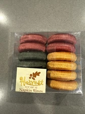 New Vintage 1990's Bed Bath Beyond Set 12 Harvest Fall Yarn Wrapped Napkin Rings