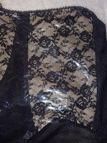 $42 DITA VON TEESE SHEER WITCHERY HI-CUT BRIEFS BLACK/NUDE PANTIES SIZE S