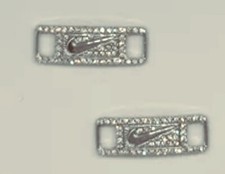 Nike Replacement Lace Tags Shoe badge Swoosh Tags Silver Dubraes Diamonds NEW