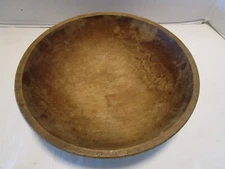 ANTIQUE out-of-round TURNED WOOD DOUGH BOW farmhouse primitive  rustic 12.5” W