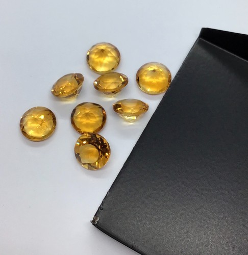 Natural AAA Citrine Cut Faceted Round Loose Gemstone For Making All Type Jewelry - Picture 5 of 13