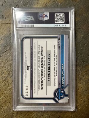 2021-22 Bowman University Chet Holmgren Auto Chr Prospect Lava Ref