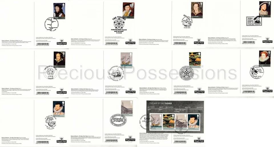 GB POSTALES TARJETAS PHQ USADAS TRASERO FDI 2009 AGE OF THE TUDORS TUDOR PACK 322 Foto 2 de 2