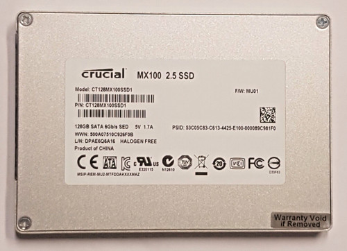128 GB SATA-III Crucial MX100 CT128MX100SSD1 SED MLC SSD 2,5" interne Festplatte